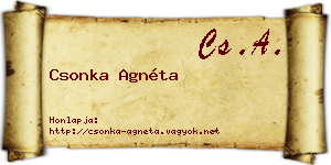 Csonka Agnéta névjegykártya
